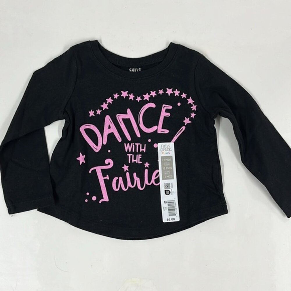 NWT Falls Creek, 12 mo, Baby Girl Graphic Long Sleeve Tee BUY ALL 3 FOR 10